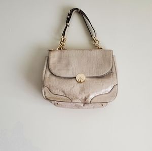 DKNY GREY LEATHER TOP HANDLE BAG